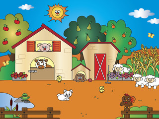 dessin animé de la ferme
