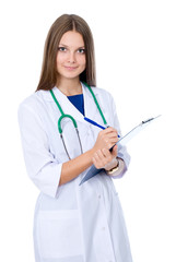 A female doctor with a folder