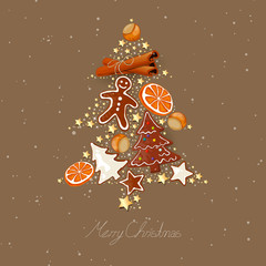 Vector Illustration of an Abstract Christmas Tree - 45854201