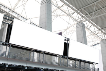 two huge Blank Billboard in airport