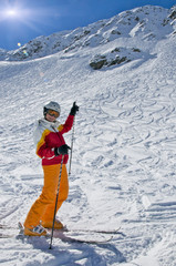 Skifahrer im Gelände