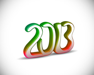 3d new year 2013, vector
