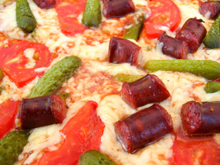 The tasty appetizing pizza