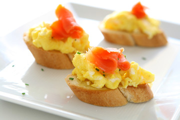 Egg and Lox Crostini