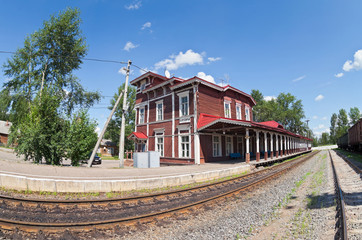 Fototapeta na wymiar Old Provincial Railway Station in Russia