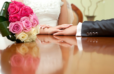 Obraz na płótnie Canvas Piękny bukiet ślubny na wesele