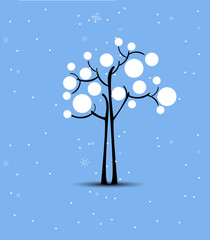 Fototapeta premium abstract futuristic christmas stylized tree with snow