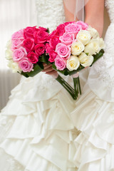 A beautiful bridal bouquet at a wedding party