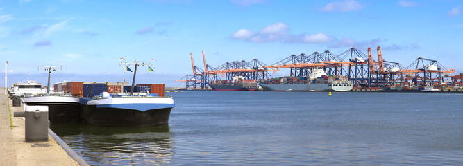 container ship in harbor
