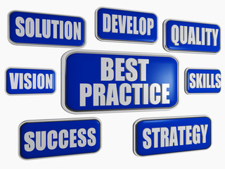 best practice - blue business concept