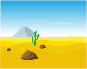 desert sand landscape, vector illustration