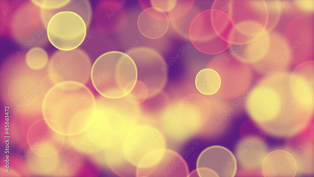 Poster delicate pink yellow circle bokeh lights loop background