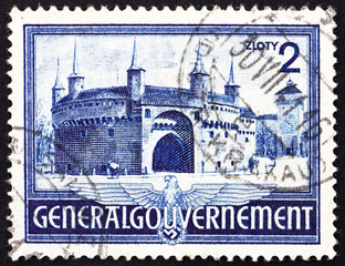 Postage stamp Poland 1941 Rondel and Florian’s Gate