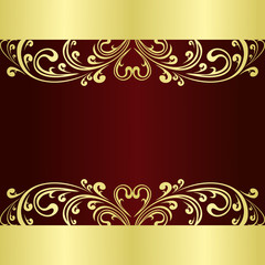 Luxury Background decorated a gold Vintage ornament: