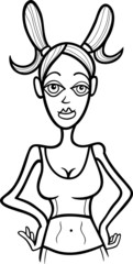 woman capricorn sign for coloring