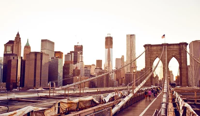 Fotobehang Brooklyn Bridge in New York © Andrew Bayda