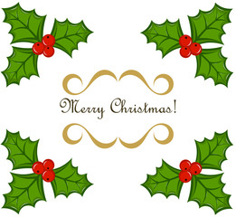Christmas holly frame