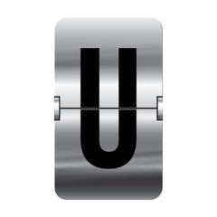 Silver flipboard letter - departure board - u