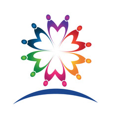Teamwork people logo vector