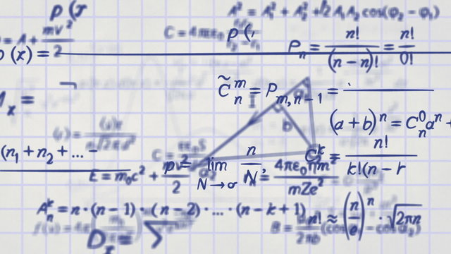 math physics formulas on squared paper loop
