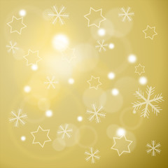 Winter background with stars and snowflakes