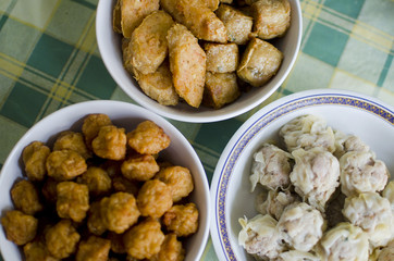 Fried fish ball and dim sum