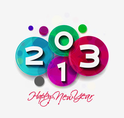new year 2013 in colorful background design. Vector illustration