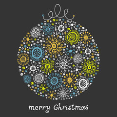 Vintage card with Christmas Ball