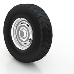 Isolated 3d tyre on white background