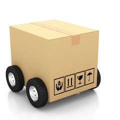 Cardboard boxes on white background 3d illustration