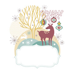 Greeting Christmas and New Year's card