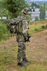 Soldier next to the village