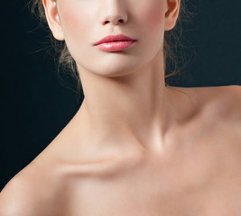 Fototapeta premium Beautiful Girl face. Perfect skin