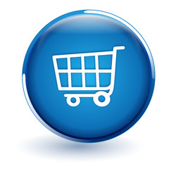 chariot sur bouton bleu