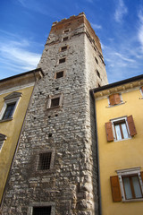Fototapeta na wymiar Wieża Trąbka - Trento Włochy (Trumpet Tower)