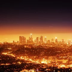 Fototapeten Los Angeles bei Nacht beleuchtet © logoboom
