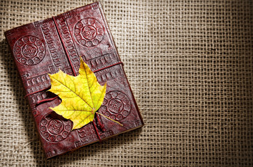 Diary and maple leaf