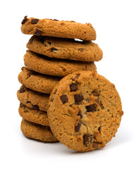 Chocolate pastry cookies isolated on white background