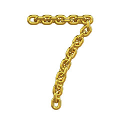 3d Gold Chain Numbers Font - 7