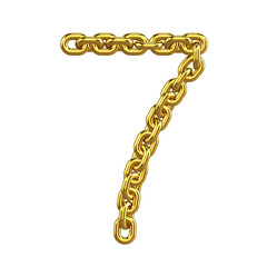 Obraz premium 3d Gold Chain Numbers Font - 7