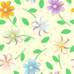 Colorful daisies, pattern