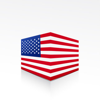United States of America flag on box