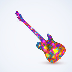 Plakat Gitara, vector design kolor