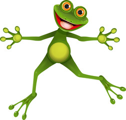 happy green frog