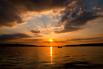 lake on evening