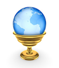 Earth in a golden cup.