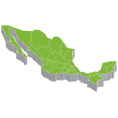 メキシコ　地図　３D　立体