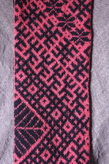 knit scarf with latvian symbols