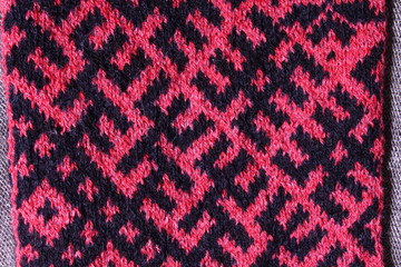 knit intarsia symbols pink