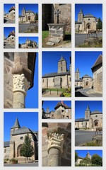 Multie vues de l'église de Lubersac (Corrèze)